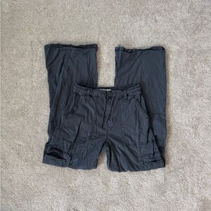 SO Gray Wide Leg Cargo Pants